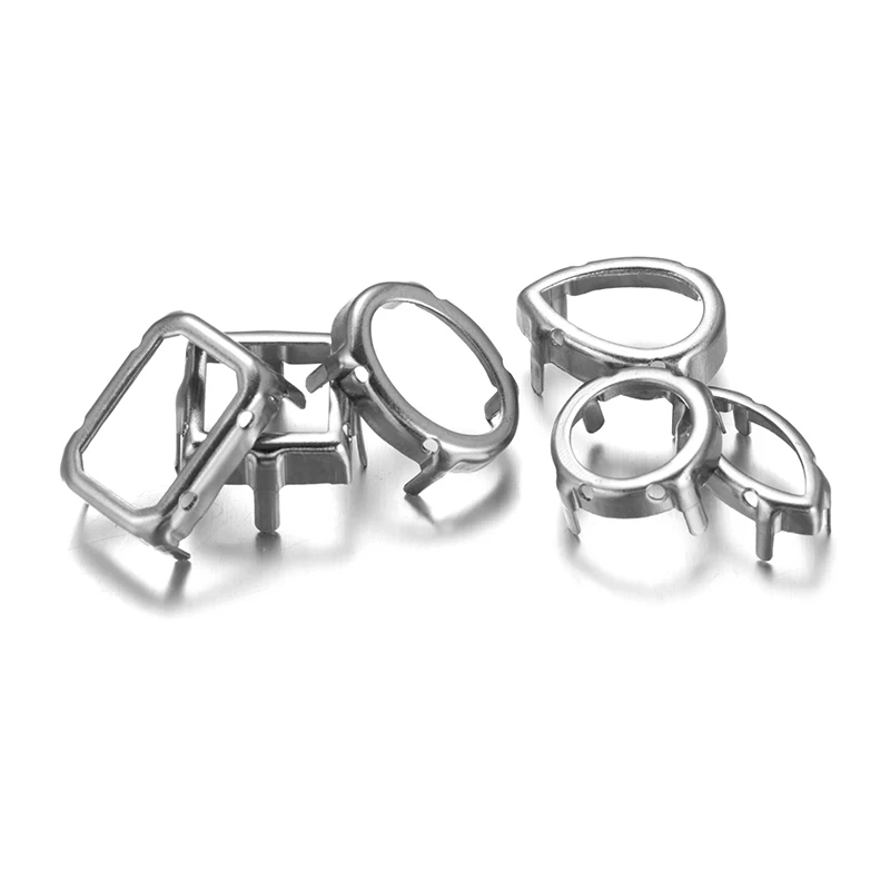 Rivoli okrągły K9 dżetów pazur Metal srebrny złoty pazur ustawienie Strass DIY fantazyjne kamienie i kryształy pazur szyte dżetów