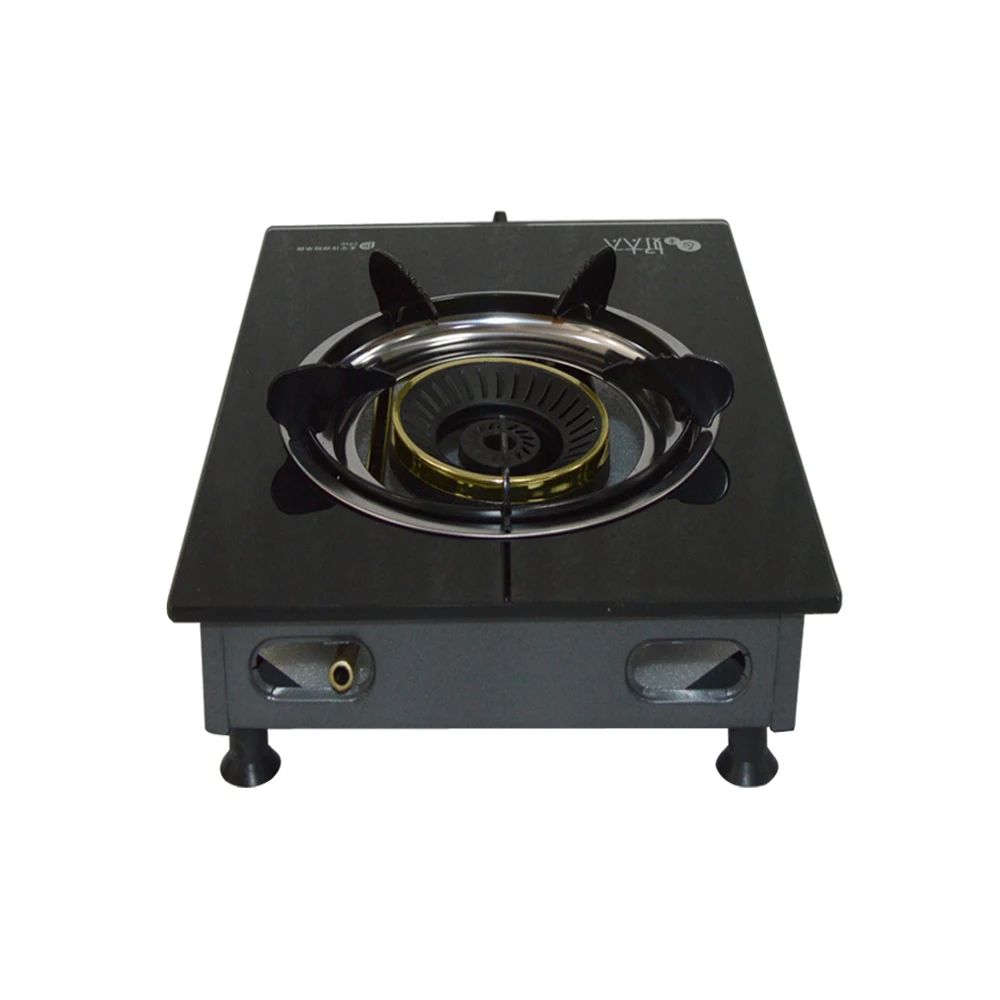 Home Liquefied Gas Stove Natural Gas Single Stove Desktop Firewood Honeycomb Stove Single Furnace Tempered Glass Panel Cooktop