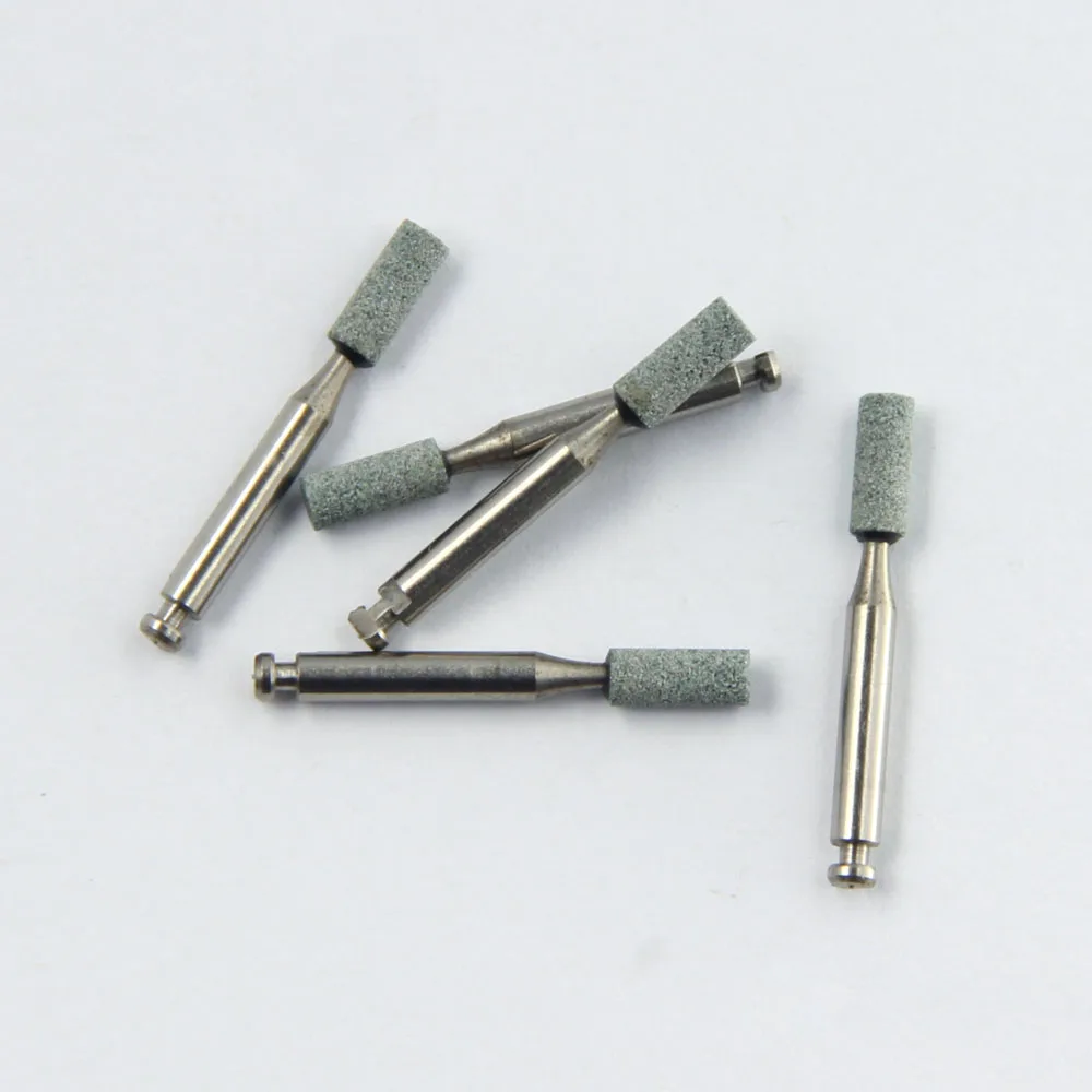 10pcs Dental Stone Burs Head 2.5mm Fine Arkansas Stone for Finish and Polish Composite Green Stone for Metal and Porcelain