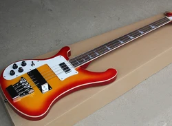 4 Strings Left Handed Cherry Sunburst Electric Bass with Rosewood Fretboard,Providing Customized Service