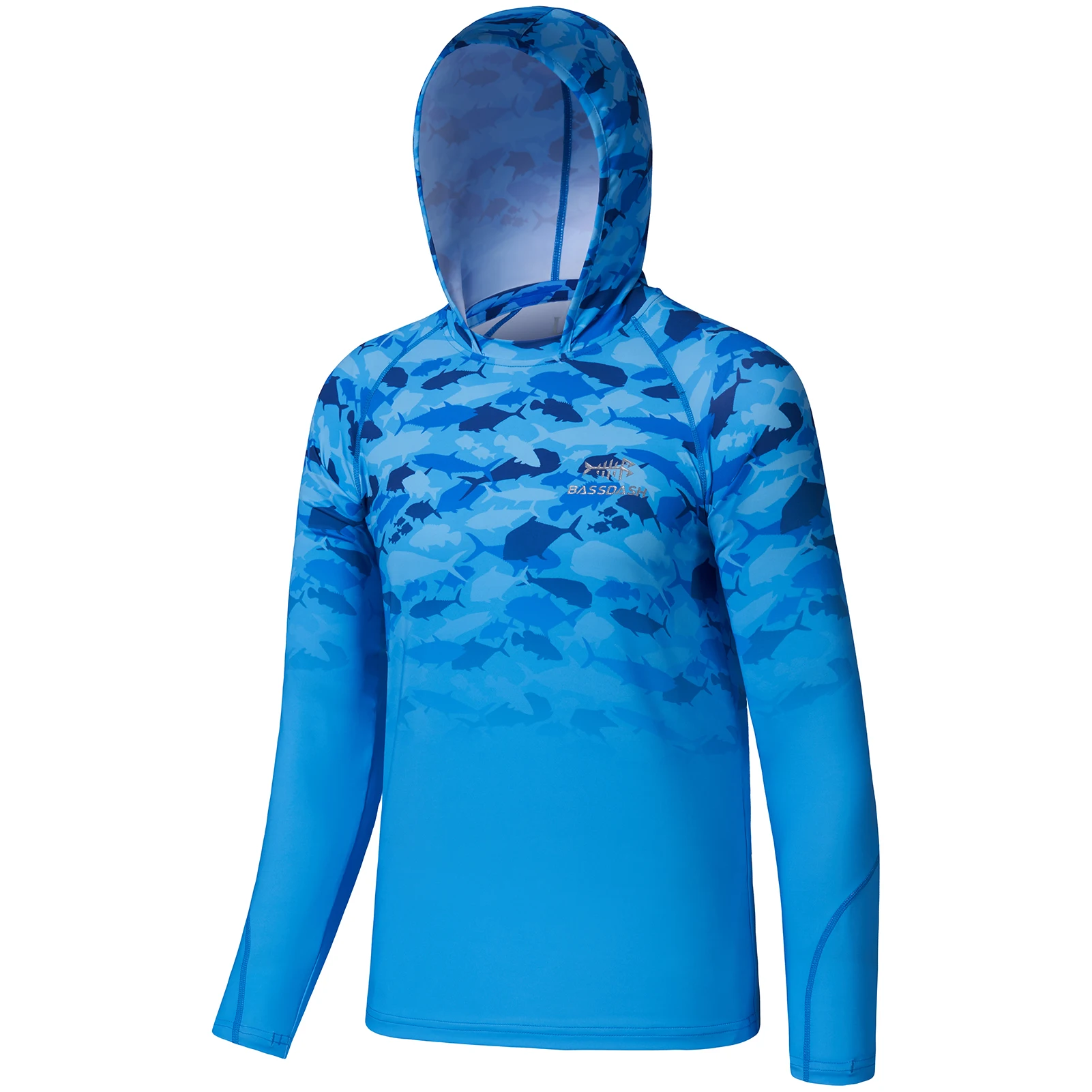 Bassdash Youth UPF50+ Performance T Shirt with Hood Long Sleeve Fishing Hiking Sun Shirt FS03Y