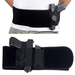 Tactical Belly Concealed Carry Gun Holster Right-hand Pistol Universal Invisible Elastic Waist Pistol Holster Girdle Belt