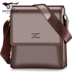 Septwolves Fashion Men Bag Split Leather Male Handbag Shoulder Bags Business Men Messenger Bags Brand