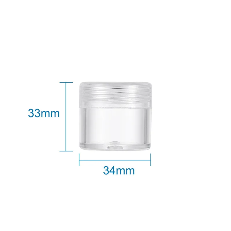 40pcs Clear Column Plastic Bead Rhinestone Storage Containers Bottles Case for Jewelry Packaging 34x33mm