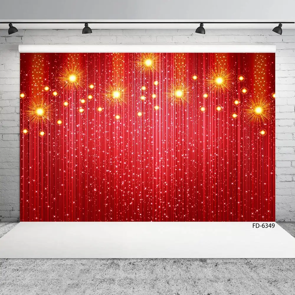 Glitter Sparkle Red Photography Background Customized Backdrop for Children Birthday Baby Shower Wedding Photophone Photo Studio