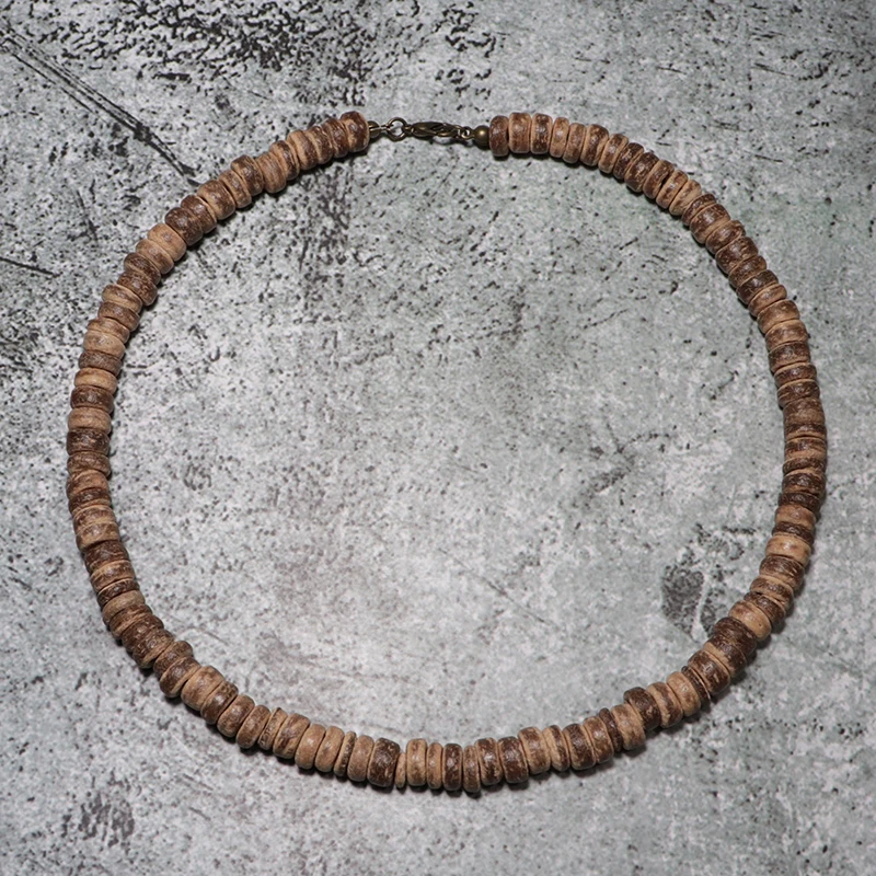 Men Necklace 100% Natural Wooden Collar Homme 18Inch Choker Colliers Hombre Yoga Meditation Jewelry Male Accessories Vintage