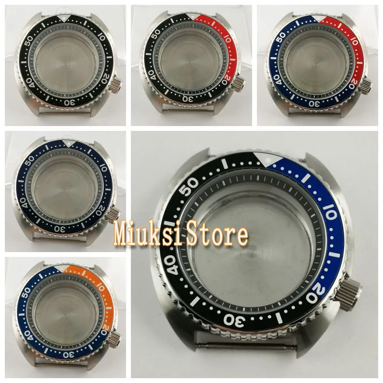 45mm Black Blue Orange Two color Bezel silver sterile stainless Watch Case fit for NH35  movement Watch