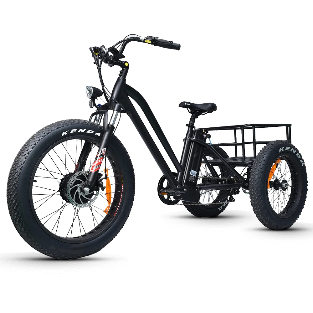 

48V 1000W electric three-wheeled snowmobile Electric three-wheeled bicycle fat ebike 20-24inch wheel electric CARGO ebike