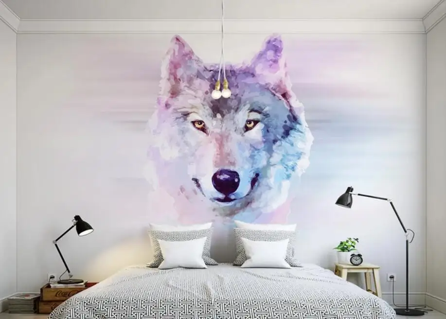 

Bacal Custom Photo Wallpaper 3D Animal Wolf Mural Wall paper Living Room Sofa Background decorative wall 3d wallpapers