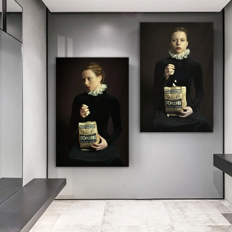 Cuadros decorativos de pared para habitación, estilo europeo francés, palomitas de maíz, carteles Vintage, impresiones, cuadros, decoración del hogar, lienzo, pintura artística