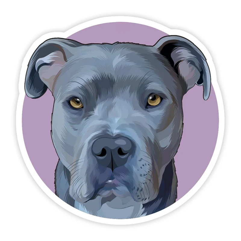 

32832 # Grey Pitbull Dog 13 cm/17 cm Self-adhesive Decal Car Sticker Waterproof Auto Decors on Bumper Rear Window Laptop