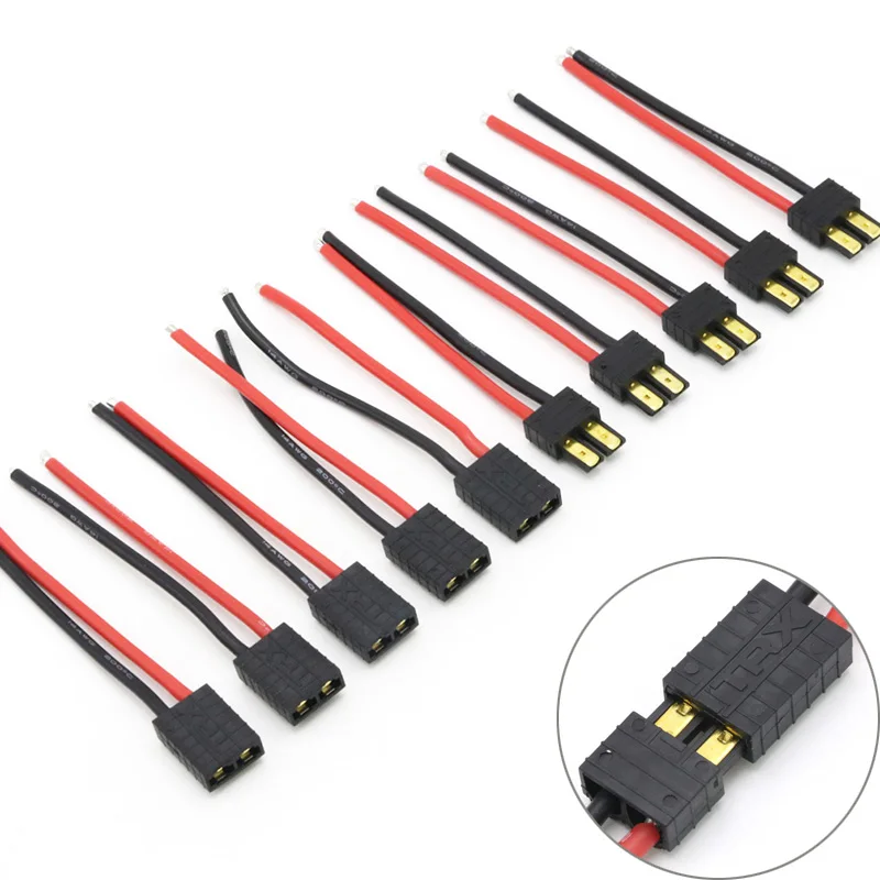 

5 шт./лот Trx штекер/гнездо разъем силиконовый провод с 10 см 14AWG для Rc Lipo батарея Дрон Квадрокоптер игрушки DIY разъемы