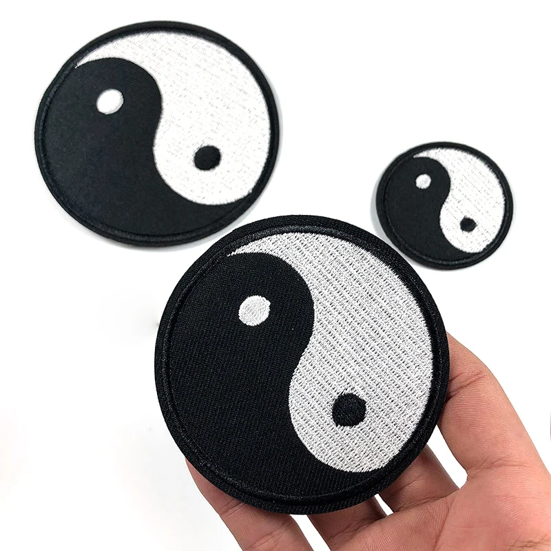 Gossip Embroidery Patch Sticker Taiji Yin Yang Cloth Stickers Chinese Style DIY Clothing Sewing Accessories Adhesive Patches