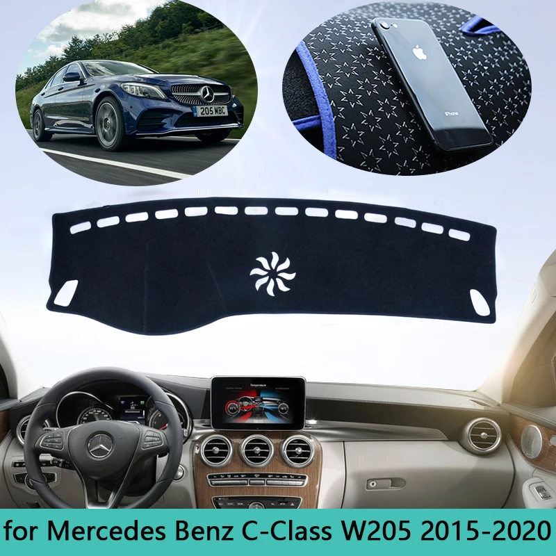 

Для Mercedes Benz C-Class W205 C-Klasse C180 C200 C220 C250 C300 Коврик для приборной панели Солнцезащитный козырек Dashmat Ковер Автомобильные аксессуары