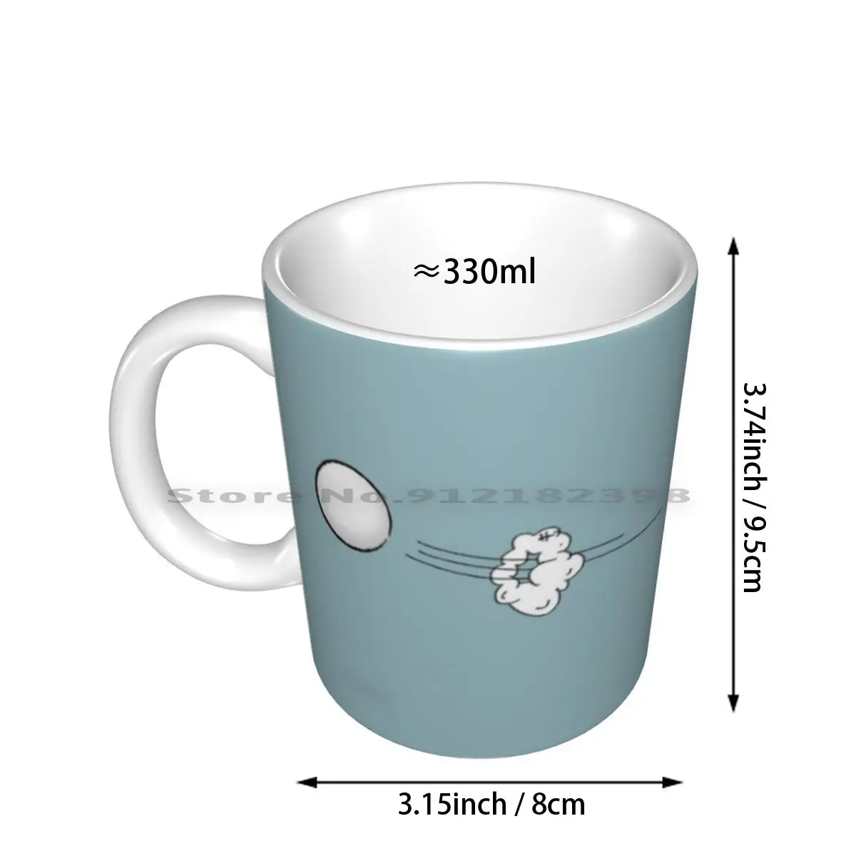 Ferocious Squirrel Ceramic Mugs Coffee Cups Milk Tea Mug Squirrel Table Tennis Animal Batting Green Blue Sport Ball Game