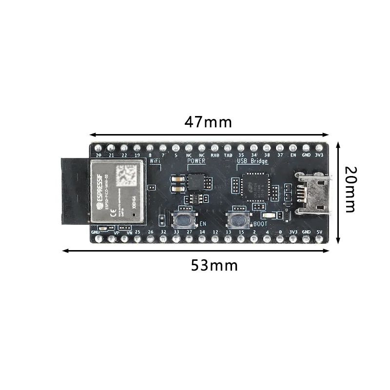 ESP32-PICO-DevKitM-2 Development Board ESP32 Dual-core WiFi BLE Bluetooth-compatible Wireless Module ESP32-PICO-MINI-02 8MB