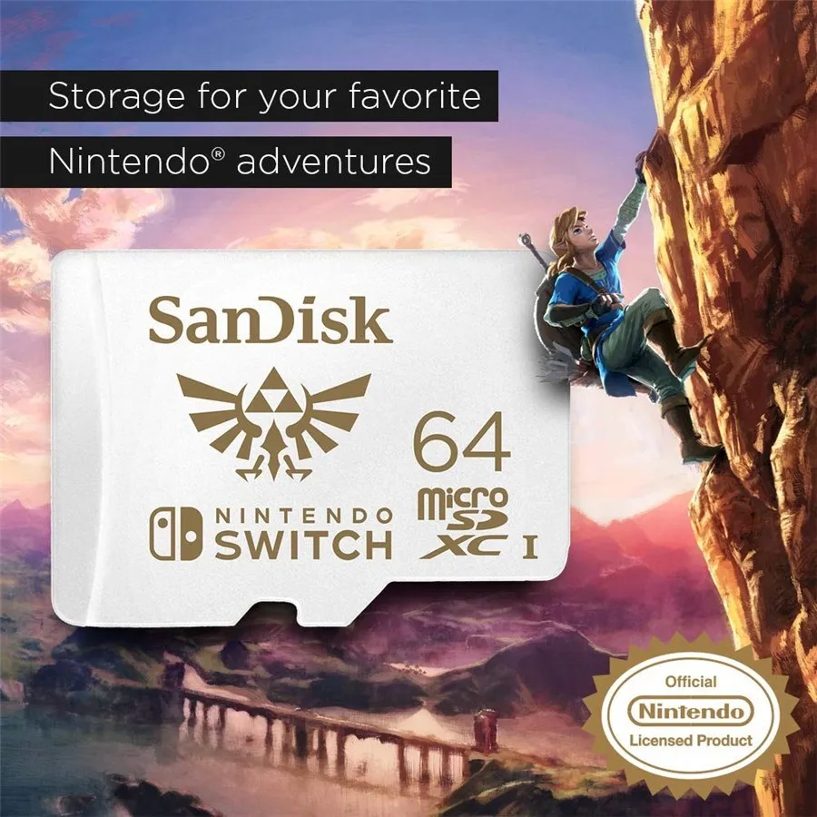 100% Original SanDisk สไตล์ใหม่ 128GB 64GB 256GB micro SDXC UHS-I การ์ดหน่วยความจําสําหรับ Nintendo SWITCH TF SD การ์ดอะแดปเตอร์เกม