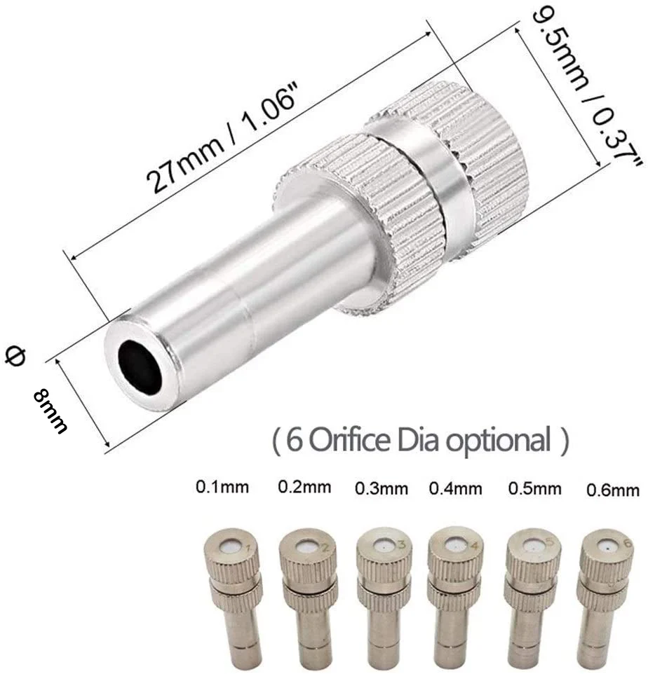 10 sztuk 8mm dysza zamgławiająca mgła z Tee szybkie połączenie nawadnianie ogrodowe zraszacz na niskie ciśnienie systemu chłodzenia mgłą