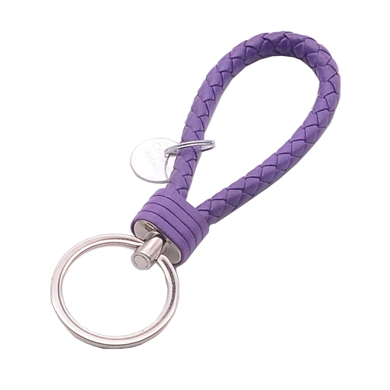 GIFT!!! 1PCS PU Leather Braided Woven Rope Keychain DIY Bag Pendant Key Chain Holder Car Motorcycle Keyring Men Women Key Ring