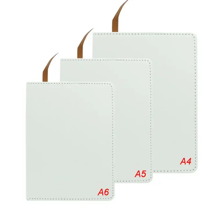 

Blank Sublimation Notepads A4/A5/A6 Sublimation PU-Leather Cover Soft Surface Notebook Hot transfer Printing Blank DIY Gifts SN