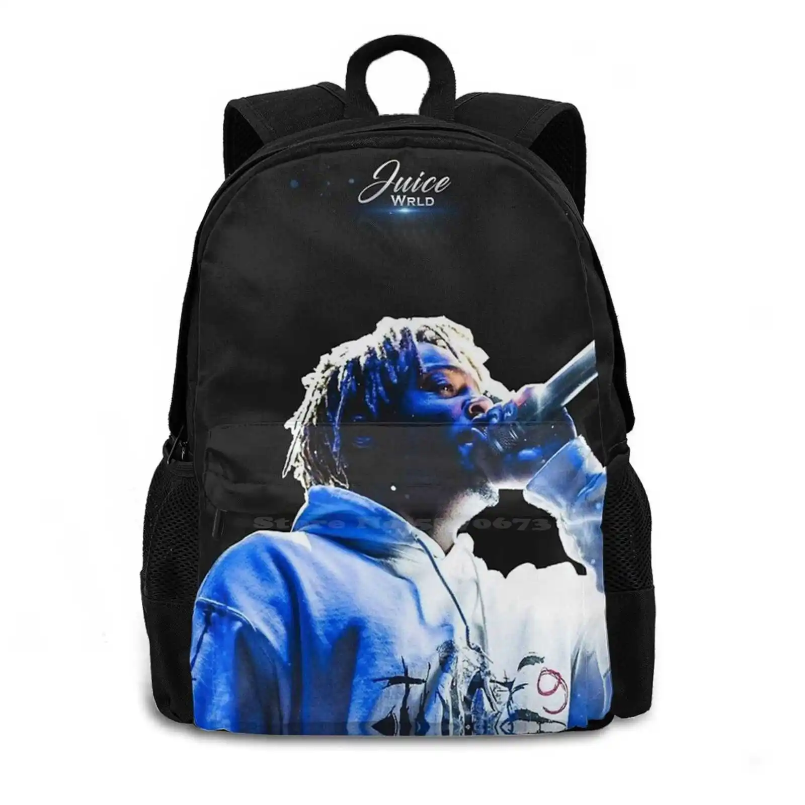 Juice Light Blue Heaven Pattern Design Bagpack School Bags Music Hiphop Rapper Light Blue Juice Wrld 999 Out Fit Single Cover