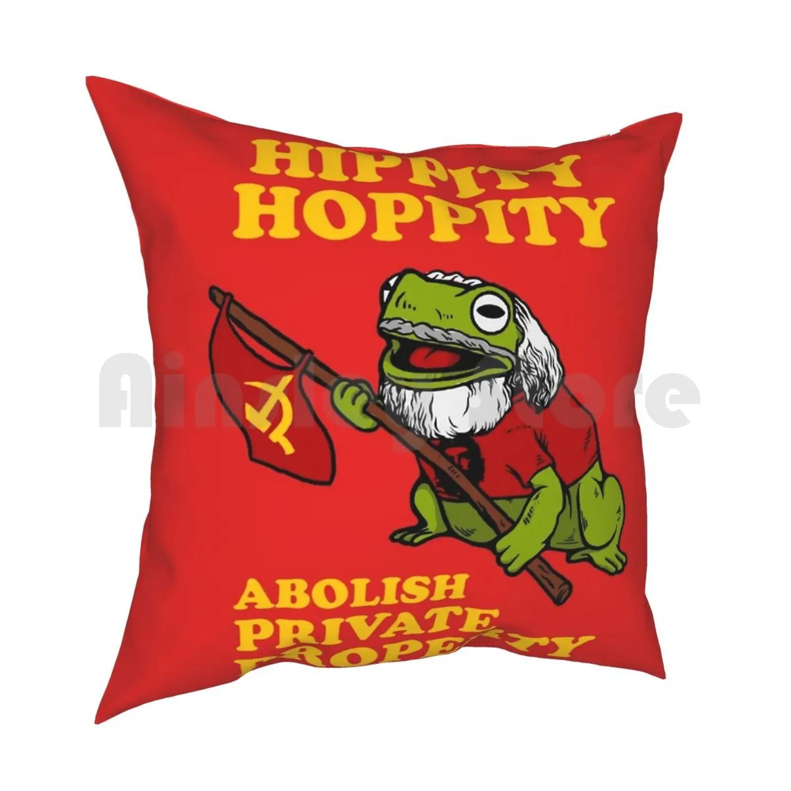 Hippity Hoppity Abolish Private Property Pillow Case Printed Home Soft Throw Pillow Communist Memes Socialist Memes