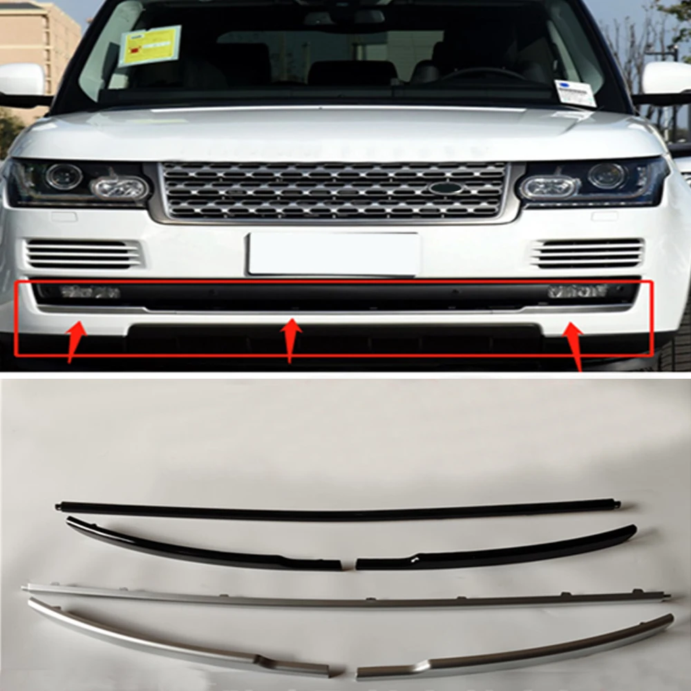 Modified For Range Rover Car Stripes For Range Rover Vogue 2013 2014 2015 2016 2017 Front Bumper Molding Trim Styling Parts