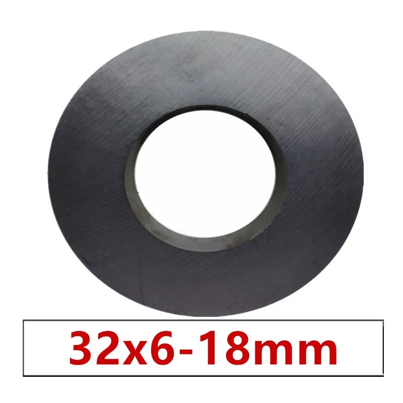 

5-50P/LOT Ring Ferrite Magnet 32*6 mm Hole 18 mm Black Round Speaker Y30 Magnet 32X6 mm with hole 18MM 32mm x 6mm ceramic magnet