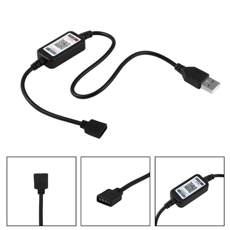 Mini Wireless 5-24V Smart Phone Control RGB LED Strip Light Controller USB Cable 4.0 LED Controller For Hotels Bars