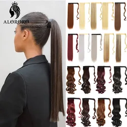 Extensiones de Cabello sintético largo y liso, coleta con Clip, peluca Natural, cola de caballo Yaki