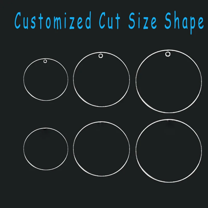 

40pcs/Lot 38 50 76 100mm One Hole Laser Cut Blank Clear Extrud Acrylic Discs Round Circle Earrings Necklace Key Chain Disk Bulk
