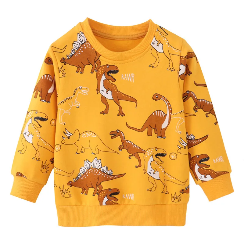 Zeebread Long Sleeve Dinosaurs Sweatshirts For Boys Girls Autumn Spring Wear Cotton Children's Hoodies Kids Sweaters Shirts