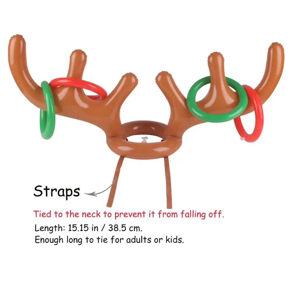 Bơm Hơi Tuần Lộc Nhung Nón Nhẫn Ném Vòng Tròn Đồ Chơi Vui Nhộn Santa Game Quà Giáng Tiệc Giáng Sinh Tung Trò Chơi