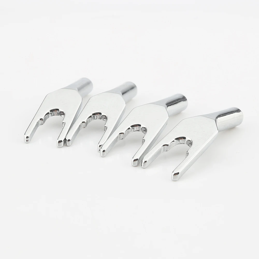 Chất Lượng Cao Audiocrast Mạ Rhodium Spade Adapter Chuối Bộ Chuyển Đổi Để Spade Mạ Rhodium Loa Cáp