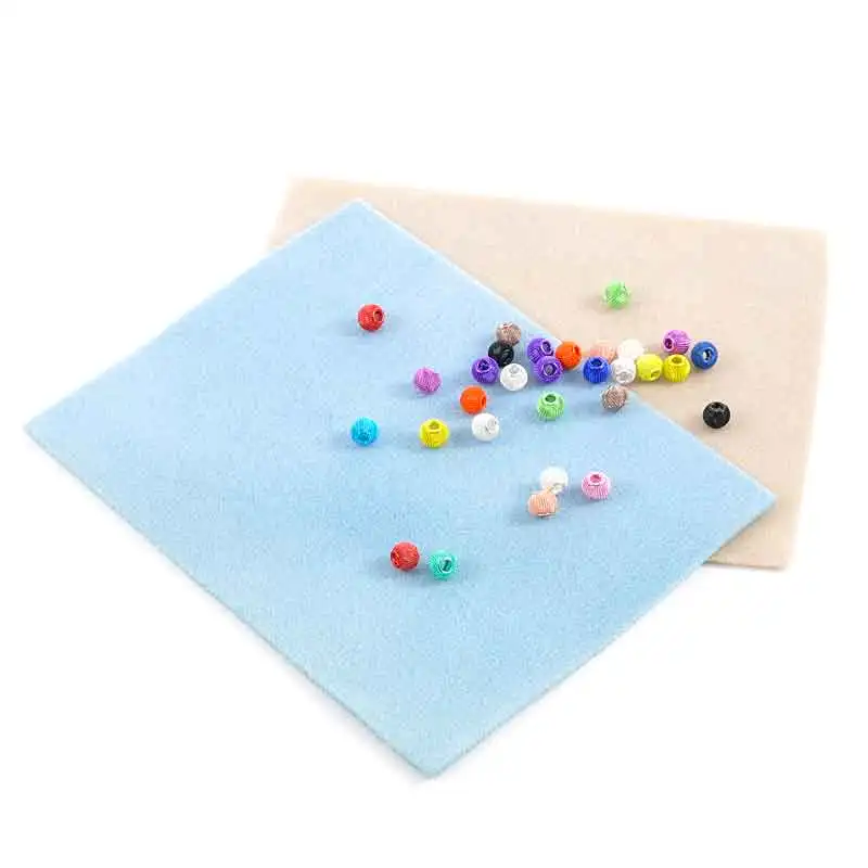 2 PCs Doreen Box Blue & Brown Bead Mats Jewelry Beading Tools Non-slip Flocking Sponge Polyester Mesh Mat for DIY 30x23cm