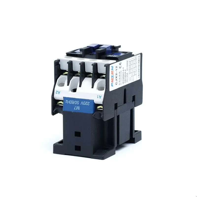 3 Phase Motor Magnetic Contactor Relay 12A 3P 3 Pole 1NO AC 24V 110V 220 Volts 380V Coil CJX2-1210 35mm Din Rail Mounting