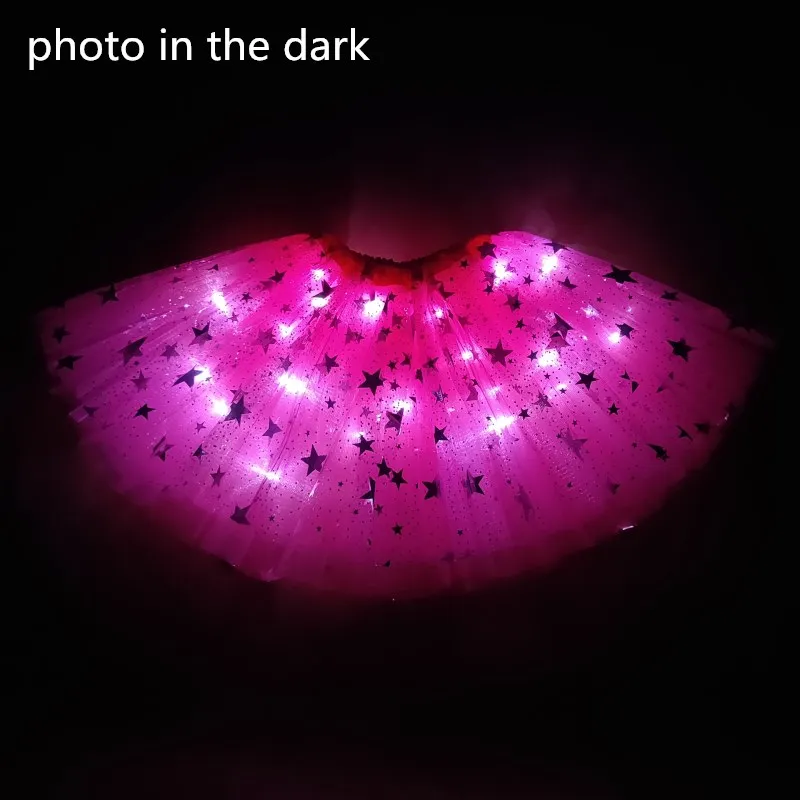 2024 new year Teenage Women Girl Child big Star Light Up Tulle Tutu Skirts  Party  Led Clothes Christmas Wedding Decorations