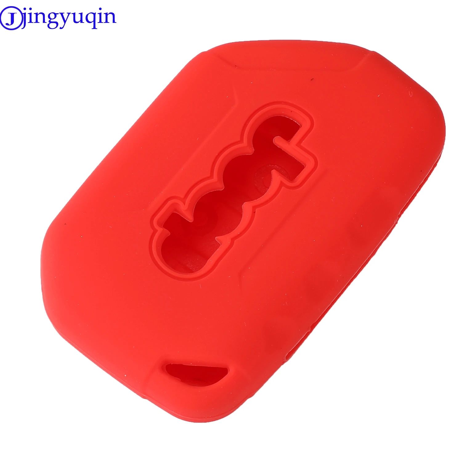 jingyuqin 3 Buttons Remote Silicone Car Key Cover Fob Case For Jeep Wrangler JL JLU input bag holder