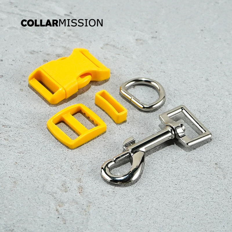 1set (plastic buckle+Tri-Glid+square keeper+D ring+metal dog clasp)electroplating process DIY dog collar accessories 17 kinds