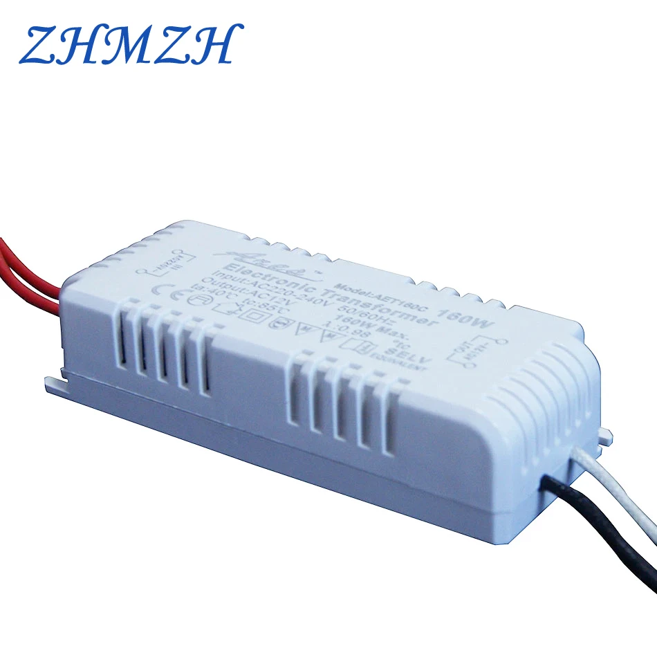 ZHMZH Dimmable AC220V to AC12V Electronic Transformer 120W 160W 180W 200W For G4/G5.3 Quartz Lamp Halogen Lamp Crystal Lamp CE