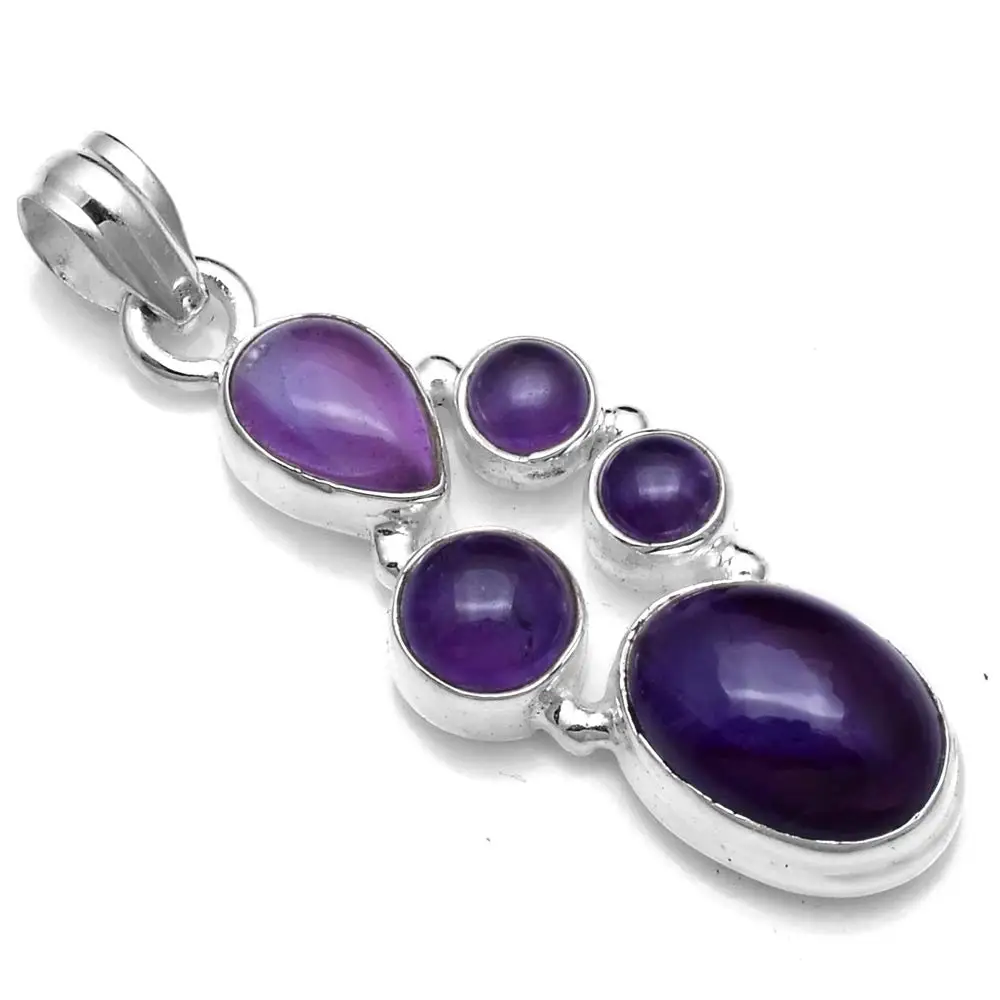 

Genuine Amethyst Pendant 925 Sterling Silver, 45.8 mm, 2SP0621