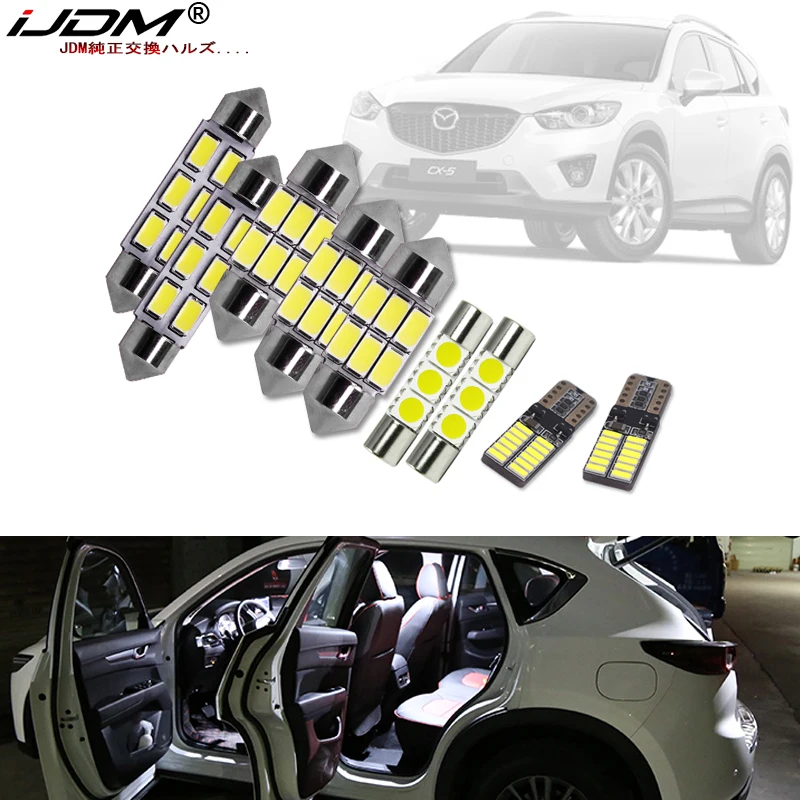 iJDM White Canbus led Car interior lights Package Kit for 2013 2014 2015 2016 2017 2018 2019 Mazda CX-5 CX5 led interior lights