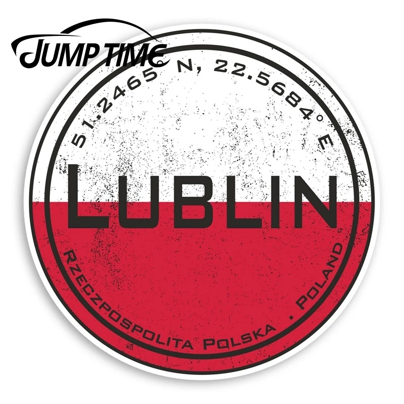 Jump Time Lublin Poland Vinyl Stickers - Polish Flag Sticker LuggageWaterproof Car Decal Trunk Car Accessories