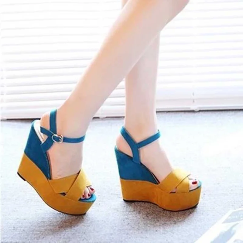 Mazefeng 2019 New Women Wedges Sandals Summer Mixed Colors Platform Sandals Women Casual Shoes High Heel Sandalias Mujer