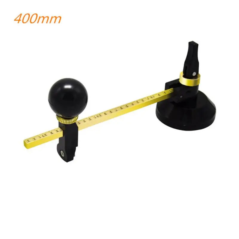 6 Wheels Construction Tool Durable Circular Compass with Scale Knob Window Adjustable Suction Cup Glass Cutter Scribe Simple