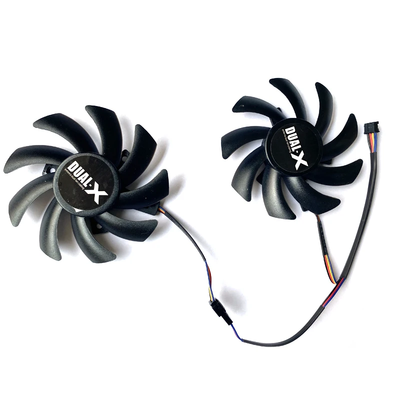 2PCS 85MM 4PIN FDC10H12S9-C FD7010H12S Dual Cooler Fan For Sapphire R9 270X 280X  XFX R9 280X 390/390X 8G RX470 RX570 RX580 Fans