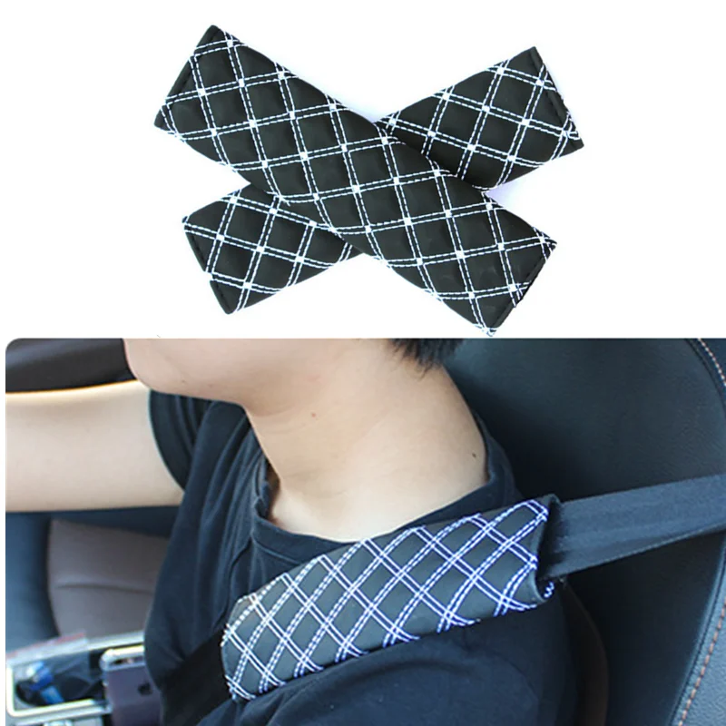 

2pcs Universal Soft Car Seat Belt Cover PU Shoulder Cushion Protector Safety Belts Shoulder Protection Auto Accessories
