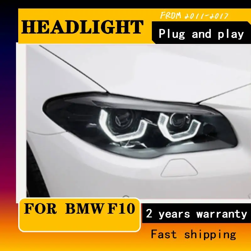 Car Styling for Head Lamp For BMW F10 F18 Headlights 2011-2017 520i 525i 530i 535i M5 DRL Projector Lens Auto Accessories