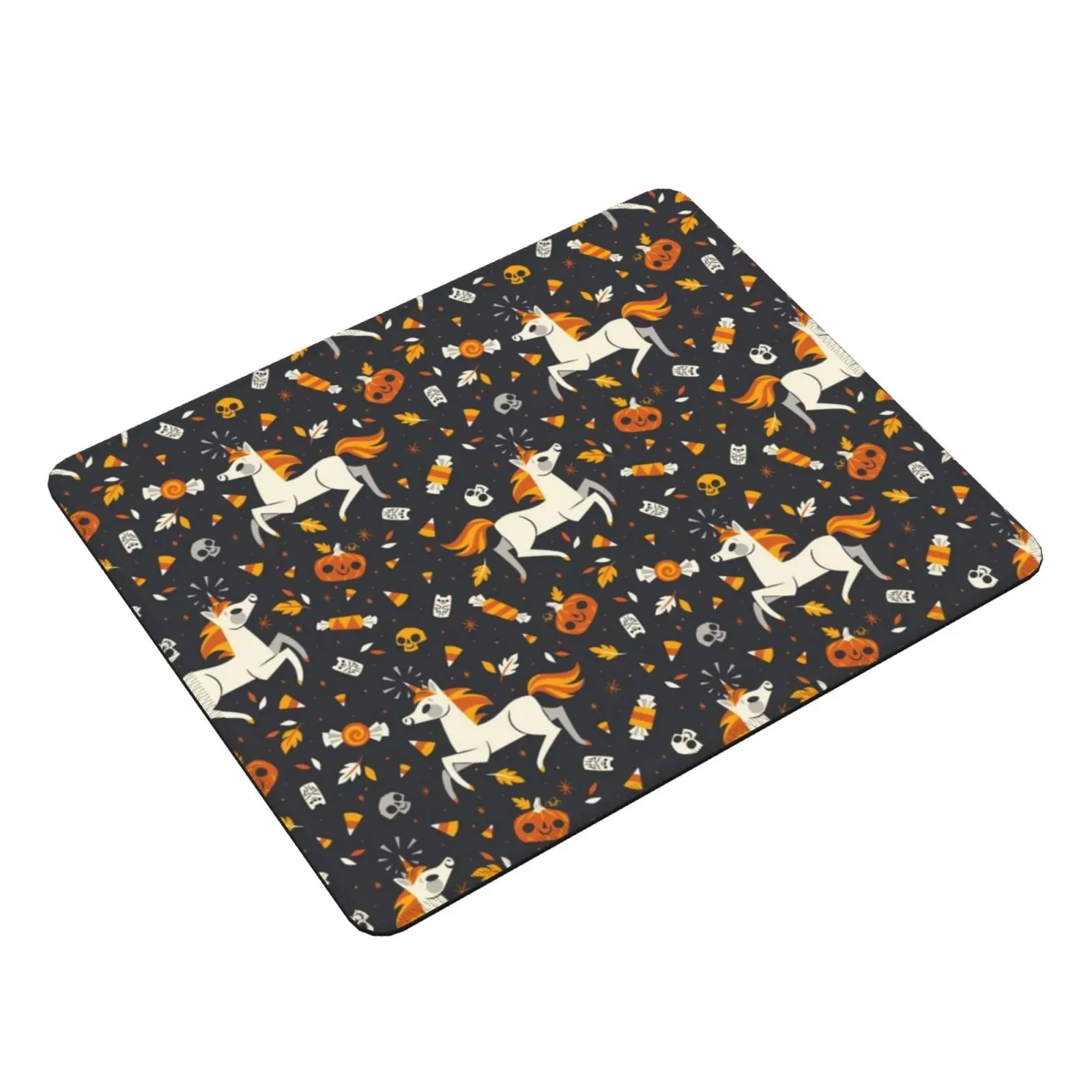 Candy Unicorns Mouse Pad DIY Print Cushion Unicorn Halloween Horse Candy Corn Pumpkins Candy Magical Cute Gummy