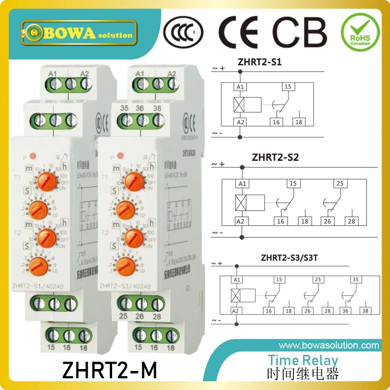 

ZHRT2-S delay switch provides different time section cycle delay control in kinds of electric logic circuits by pre-settings